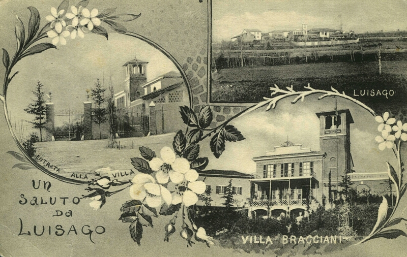 Cartolina Luisago con Villa Bracciani - inizi  900