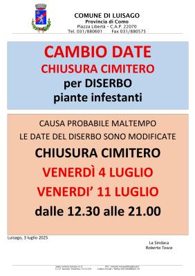 CHIUSURA STRAORDINARIA CIMITERO foto 