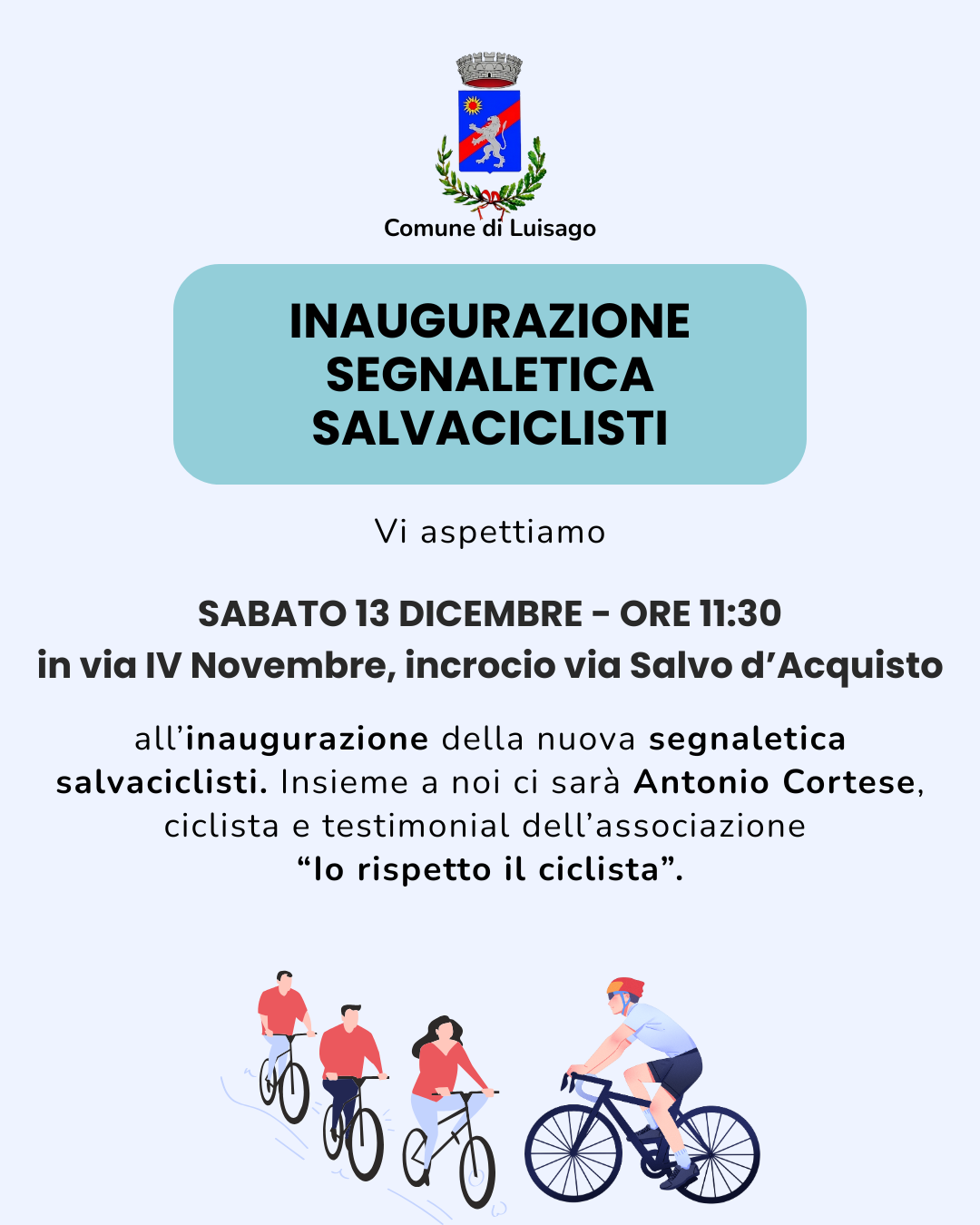 INAUGURAZIONE SEGNALETICA SALVACICLISTA foto 