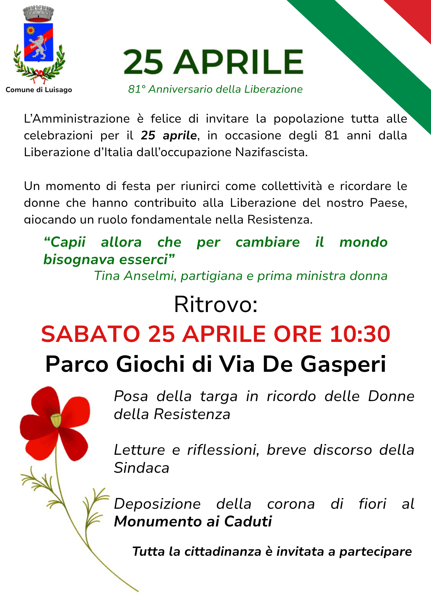 CELEBRAZIONI 25 APRILE 