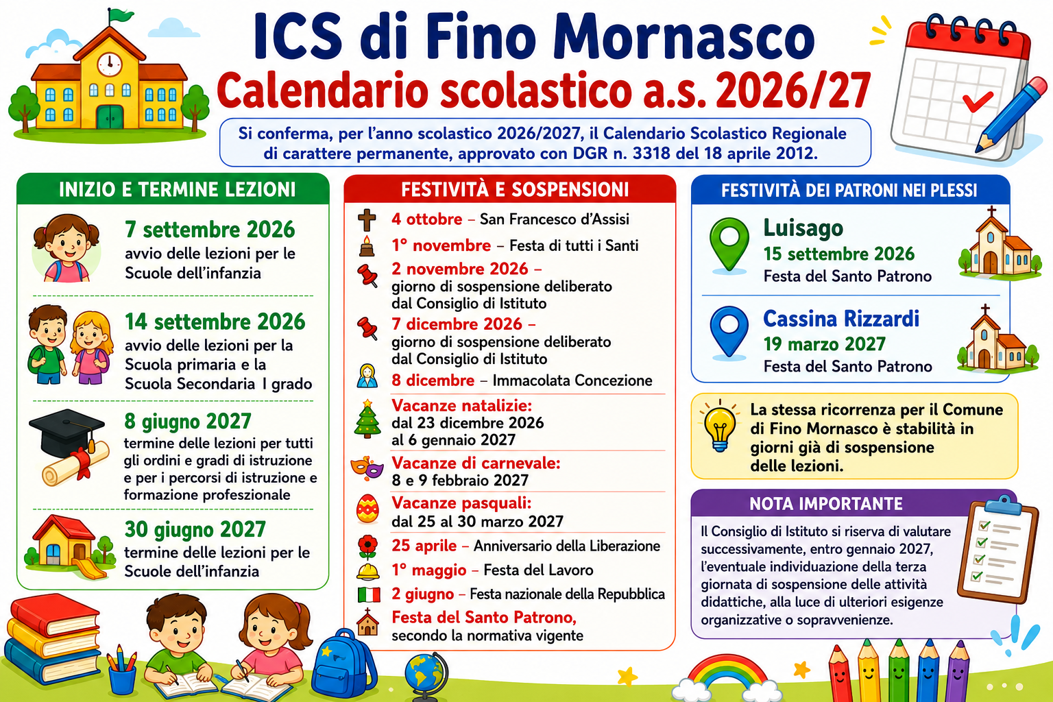 CALENDARIO SCOLASTICO 2026/2027