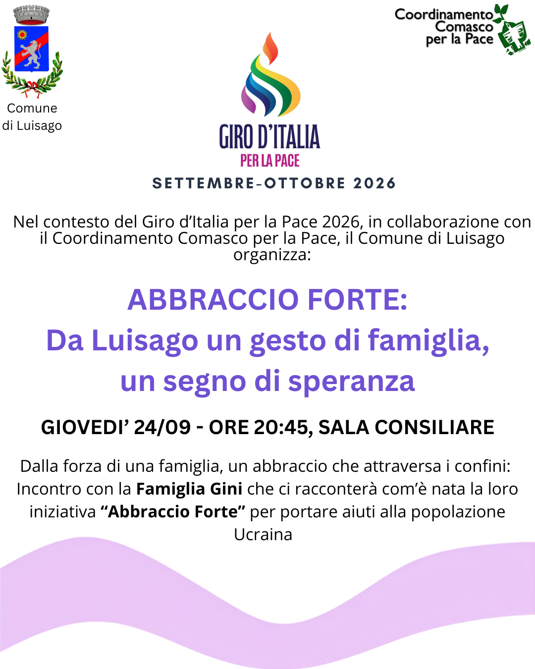 ABBRACCIO FORTE - GIRO D'ITALIA PER LA PACE