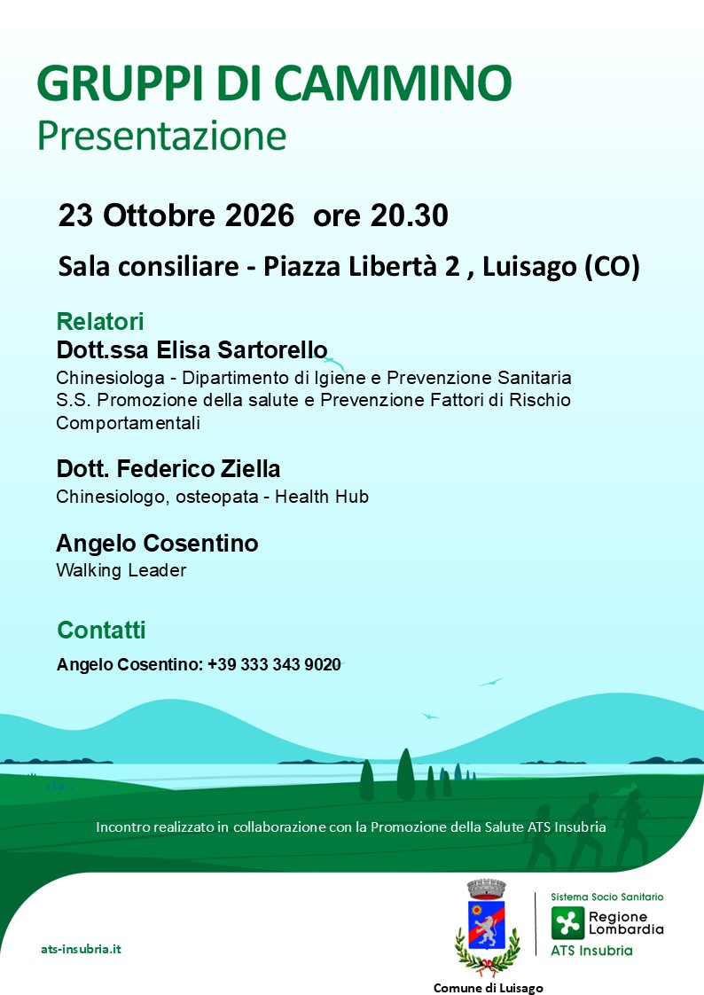 PRESENTAZIONE GRUPPI DI CAMMINO